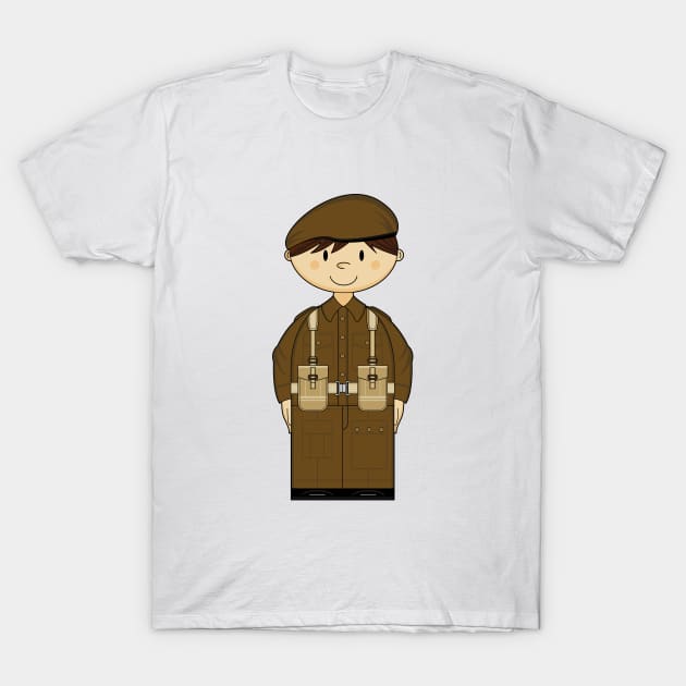 Cute Cartoon Army Soldier T-Shirt by markmurphycreative